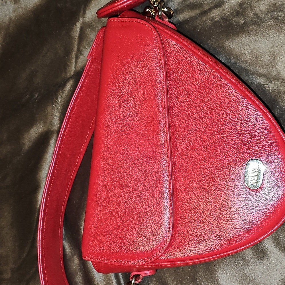 Mexican Artisanal Leather Purse - Malau Camelia Beaded Saddle Bag